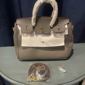 Warkin:Chic Gray Satchel Bag